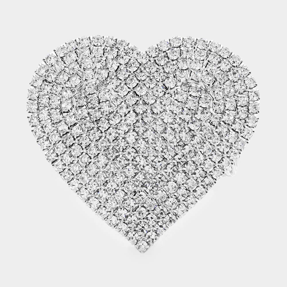 iLLASPARKZ Rhinestone Pave Heart Adjustable Evening Bracelet