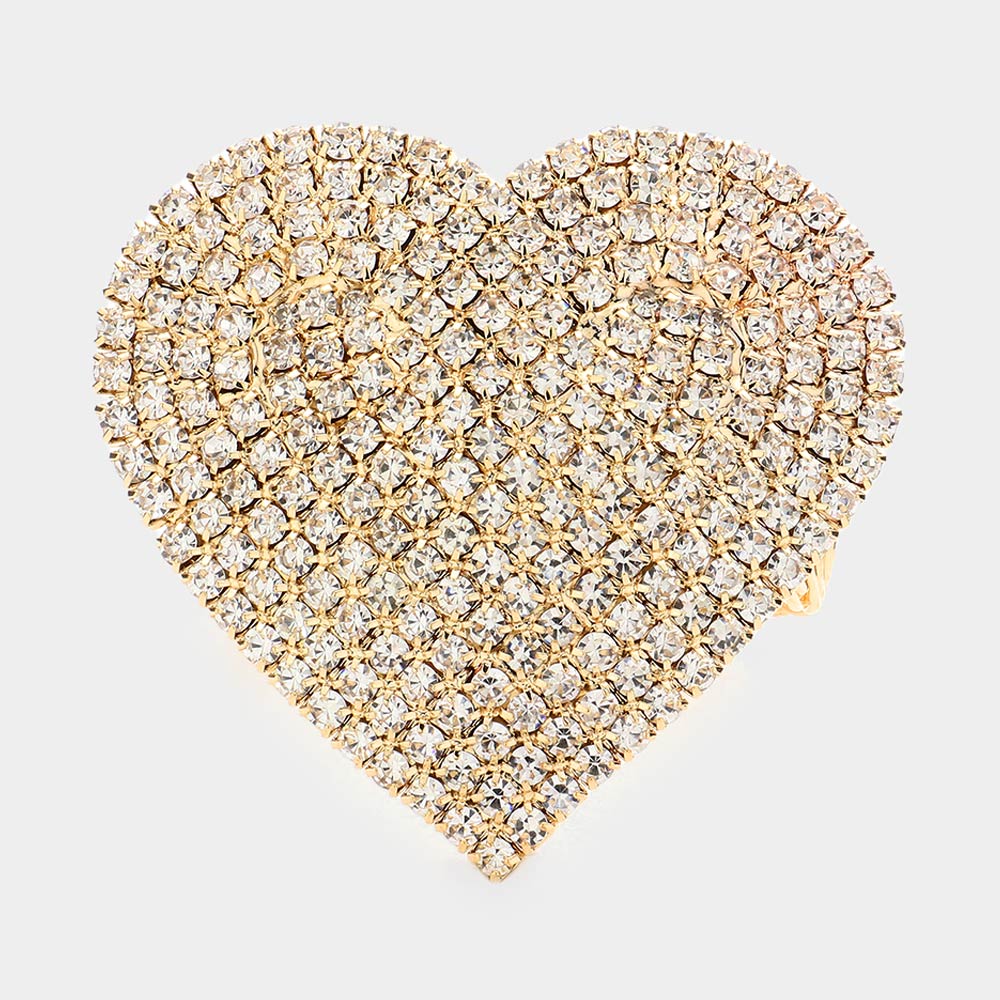 iLLASPARKZ Rhinestone Pave Heart Adjustable Evening Bracelet