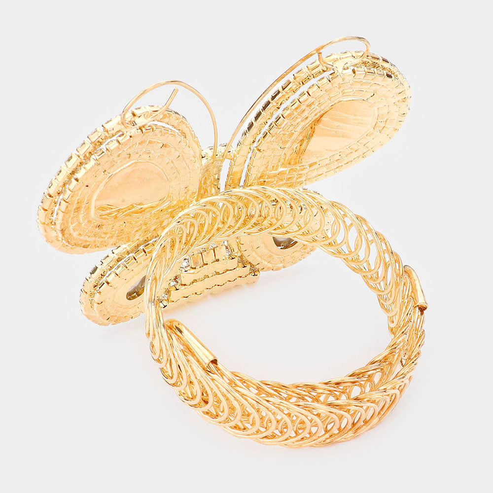 iLLASPARKZ Rhinestone Embellished Butterfly Evening Bracelet