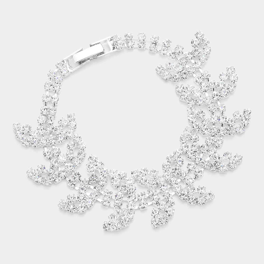 iLLASPARKZ Petal Rhinestone Evening Bracelet