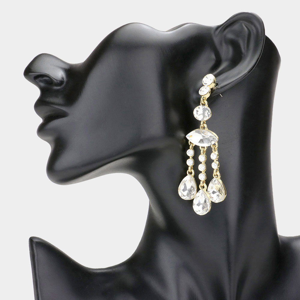 iLLASPARKZ Glass Teardrop Accented Evening Earrings