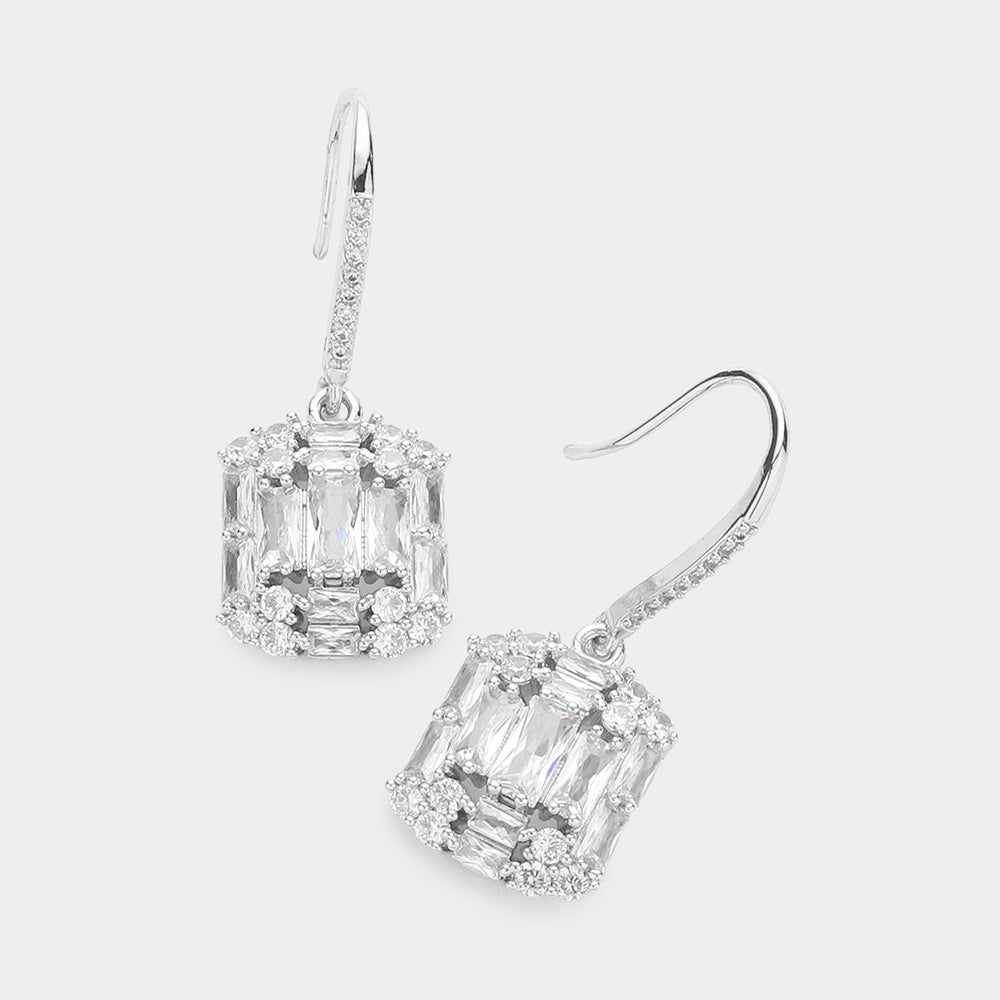 iLLASPARKZ CZ Multi Stone Cluster Dangle Evening Earrings