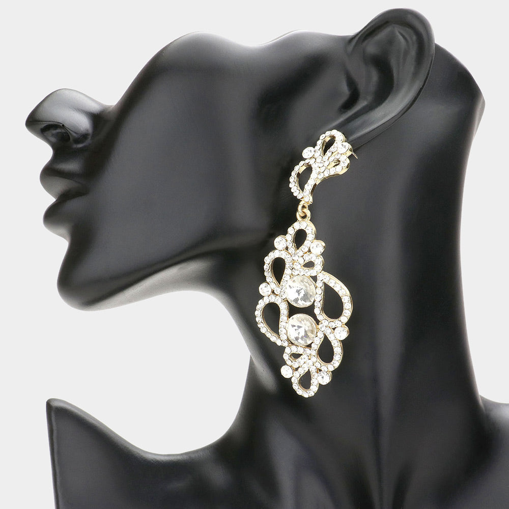 iLLASPARKZ Pave Intricate Petal Earrings