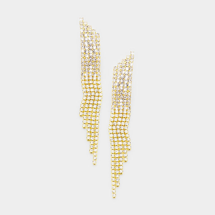 iLLASPARKZ Rhinestone Fringe Dangle Evening Earrings