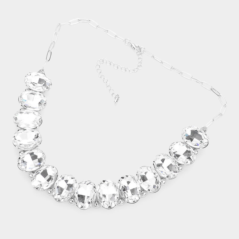 iLLASPARKZ Oval Stone Evening Necklace