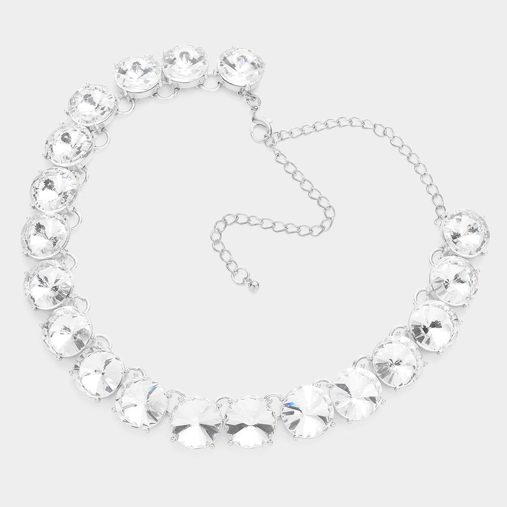 iLLASPARKZ Round Stone Link Evening Necklace