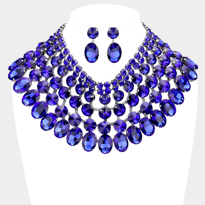 iLLASPARKZ Crystal Glass Bib Statement Necklace