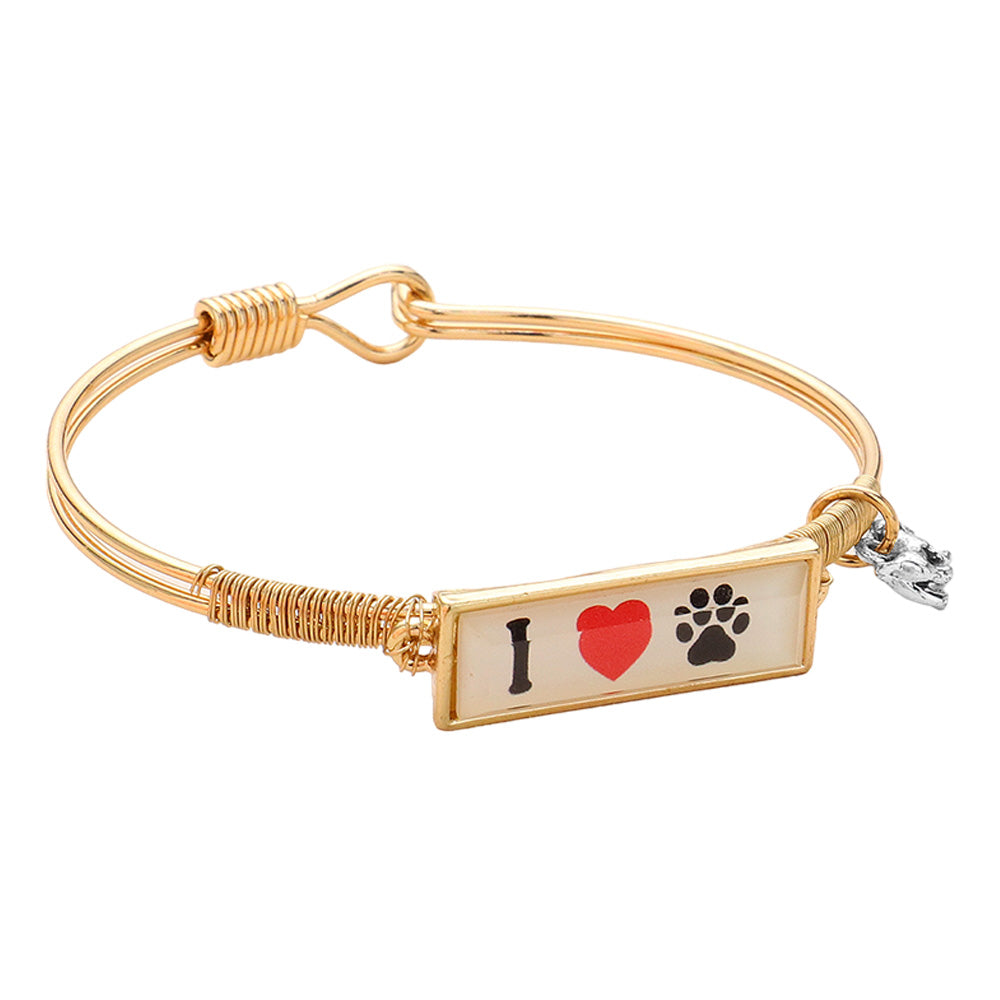 iLLASPARKZ I Love Dog Charm Message Hook Bracelet