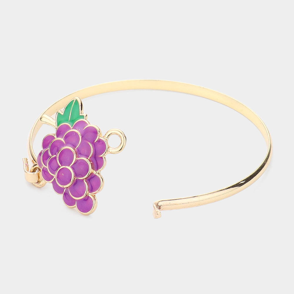 iLLASPARKZ Enamel Metal Grape Hook Bracelet