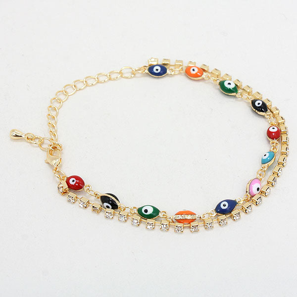 iLLASPARKZ Rhinestone Evil Eye Bracelet