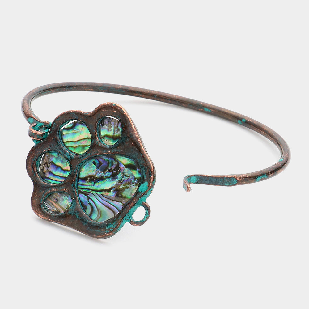 iLLASPARKZ Abalone Paw Pointed Bangle Bracelet