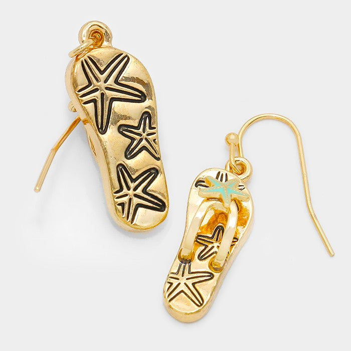 iLLASPARKZ Starfish flip flip sandal earrings