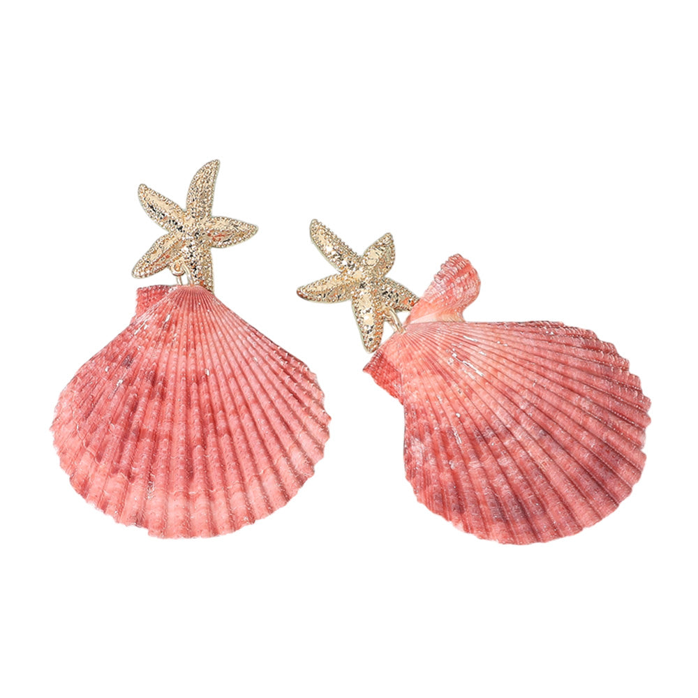 iLLASPARKZ Oversized Starfish Pointed Shell Dangle Earrings