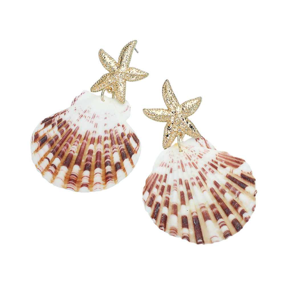 iLLASPARKZ Oversized Starfish Pointed Shell Dangle Earrings