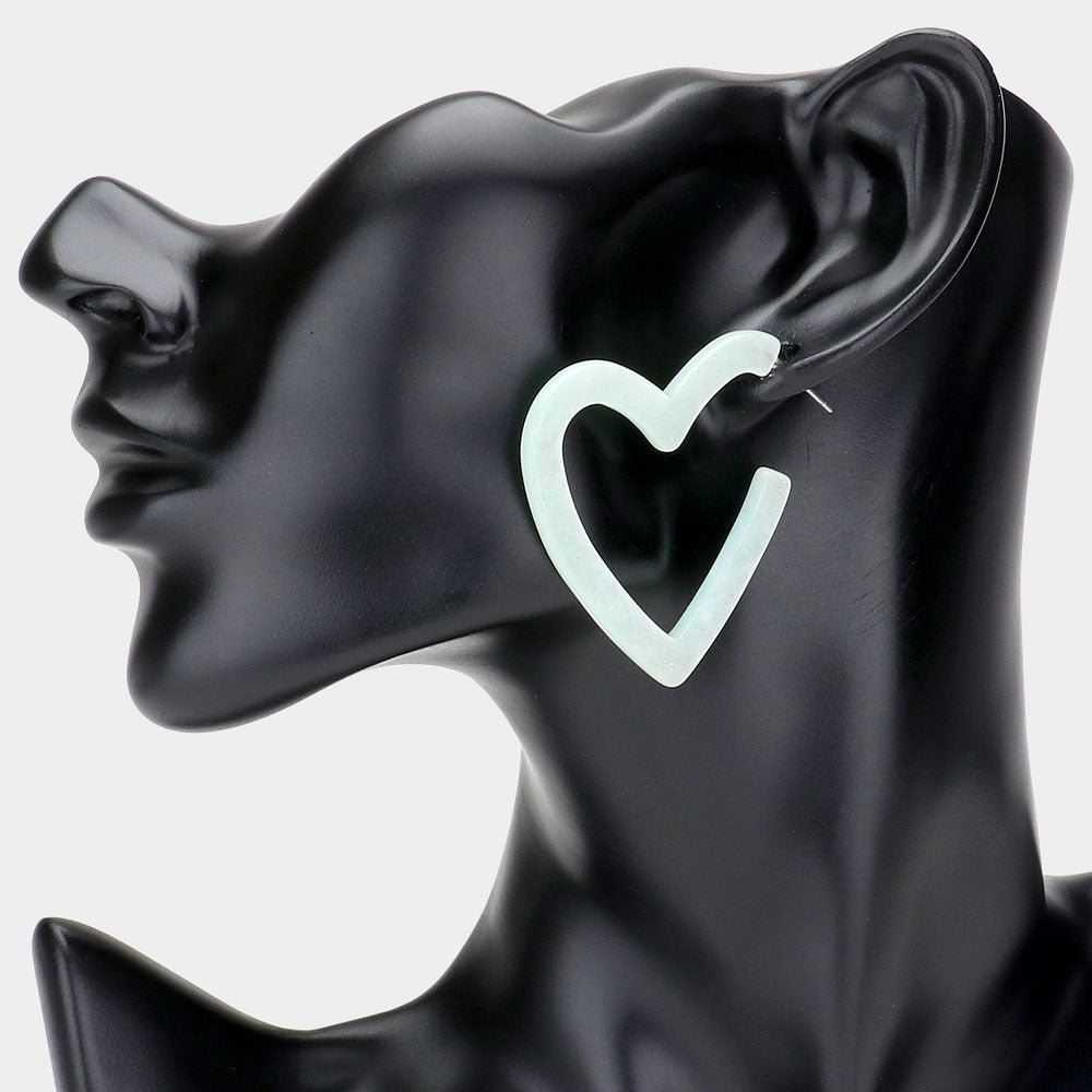 iLLASPARKZ Celluloid Acetate Open Heart Earrings