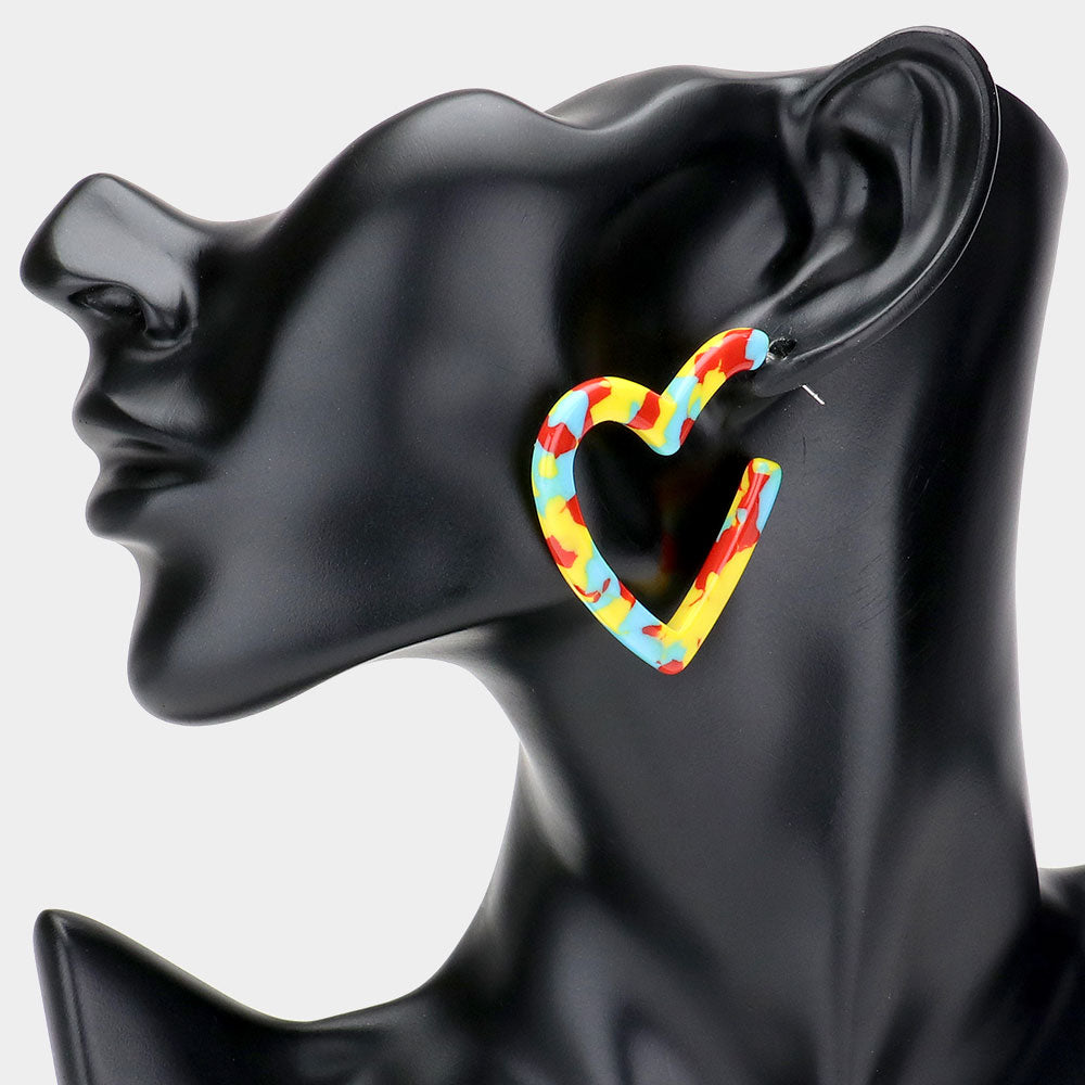 iLLASPARKZ Celluloid Acetate Open Heart Earrings