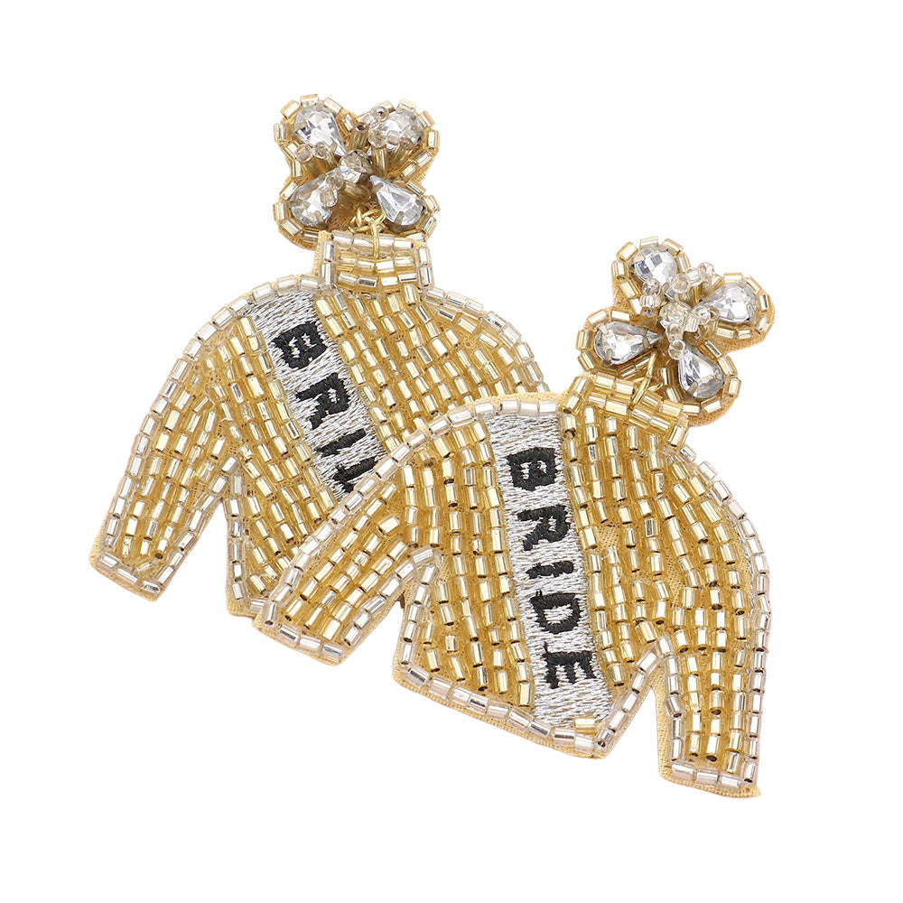 iLLASPARKZ BRIDE Felt Back Beaded Suit Dangle Earrings