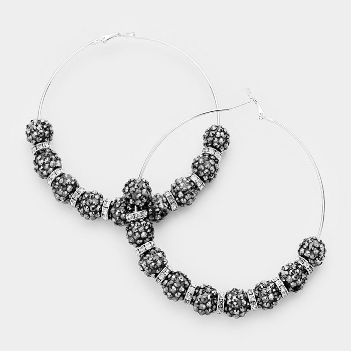 iLLASPARKZ Oversized Shamballa Ball Hoop Earrings