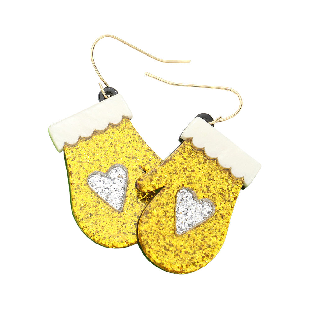 iLLASPARKZ Glittered Resin Glove Dangle Earrings