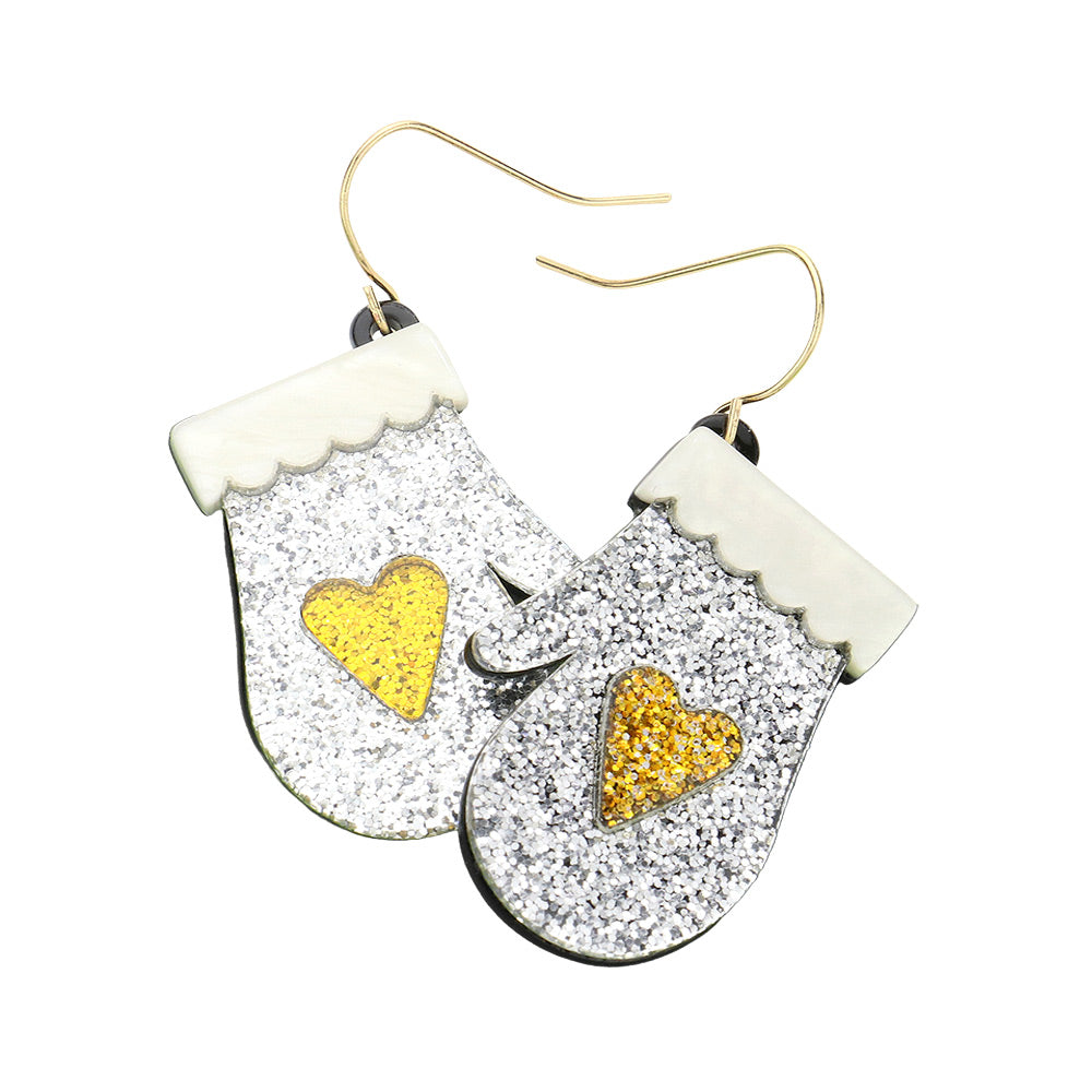 iLLASPARKZ Glittered Resin Glove Dangle Earrings