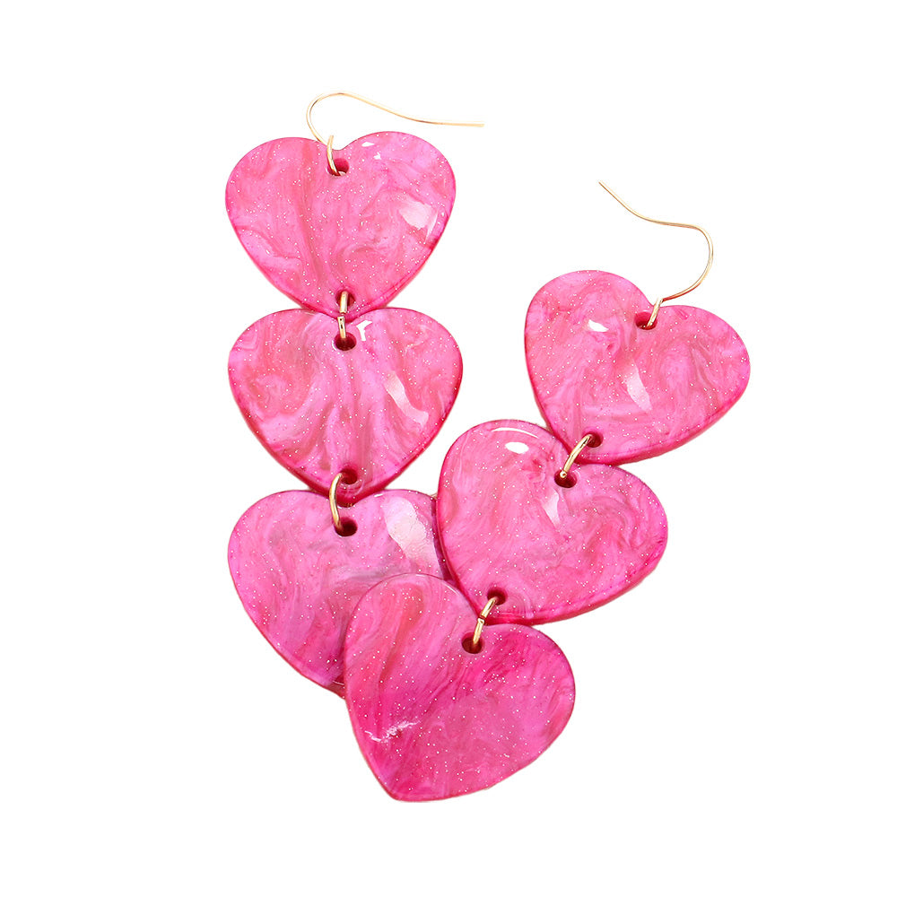 iLLASPARKZ Acetate Heart Link Dropdown Earrings