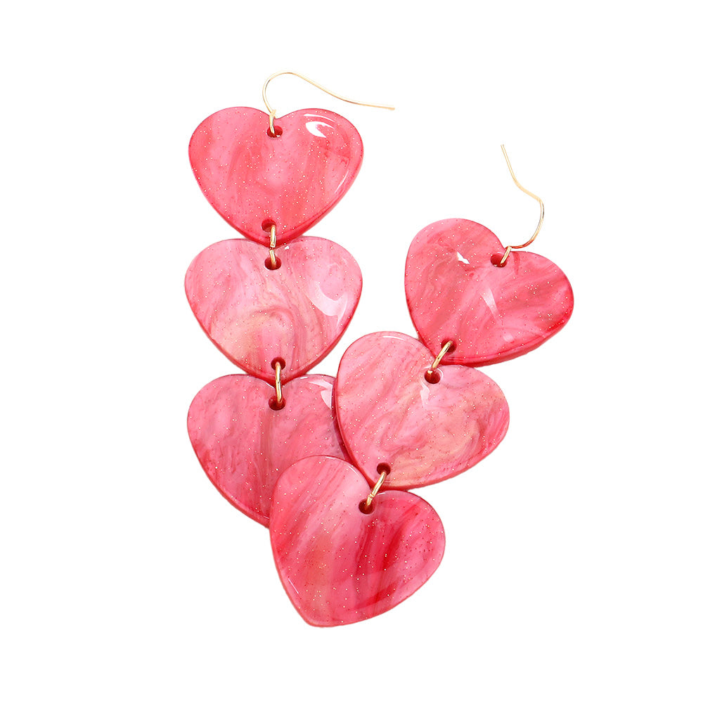 iLLASPARKZ Acetate Heart Link Dropdown Earrings