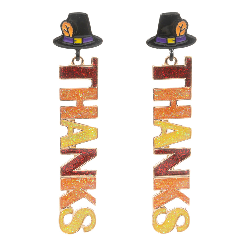 iLLASPARKZ Enamel THANKS Message Dangle Earrings