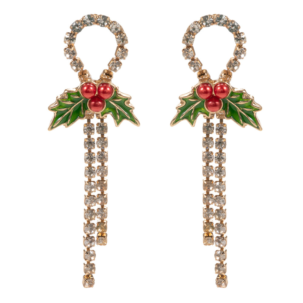 iLLASPARKZ Pointsettia Pointed Rhinestone Paved Earrings