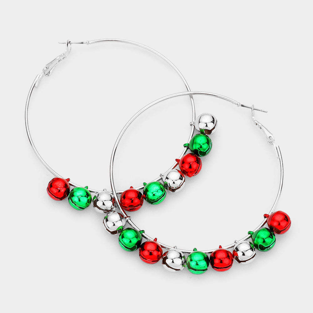 iLLASPARKZ Christmas Bell Charm Hoop Earrings