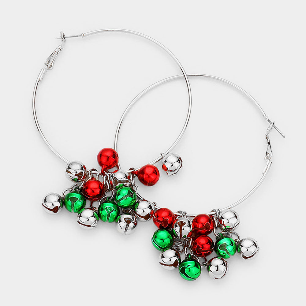 iLLASPARKZ Christmas Bell Charm Hoop Earrings