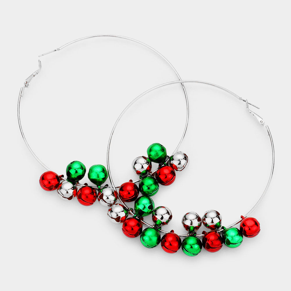 iLLASPARKZ Christmas Bell Charm Hoop Earrings