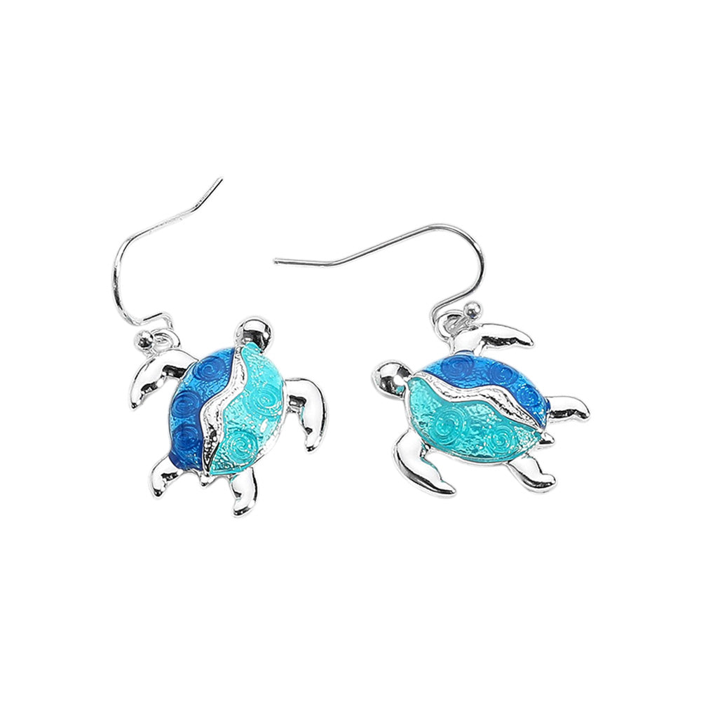 iLLASPARKZ Enamel Sea Turtle Dangle Earrings