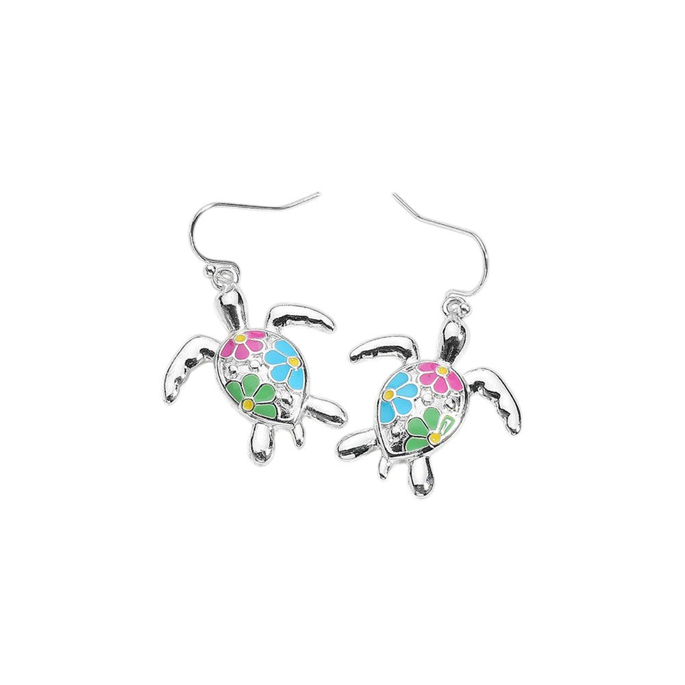 iLLASPARKZ Enamel Sea Turtle Dangle Earrings