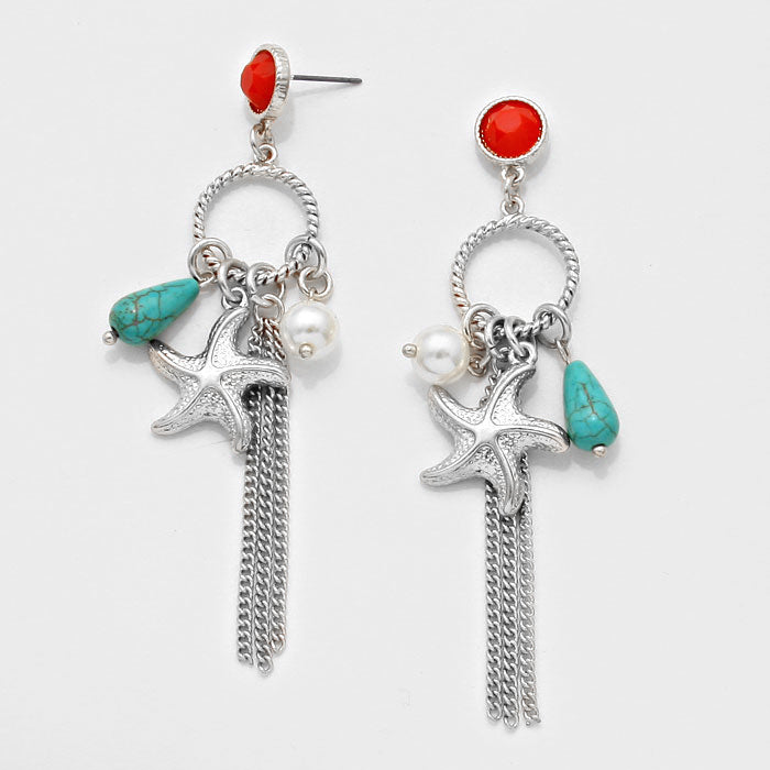 iLLASPARKZ Starfish Pearl Tassel Earrings