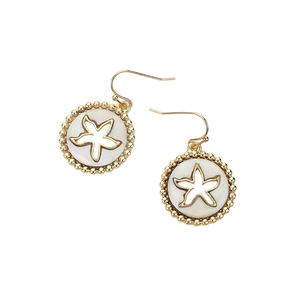 iLLASPARKZ Mother Of Pearl Starfish Cutout Dangle Earrings