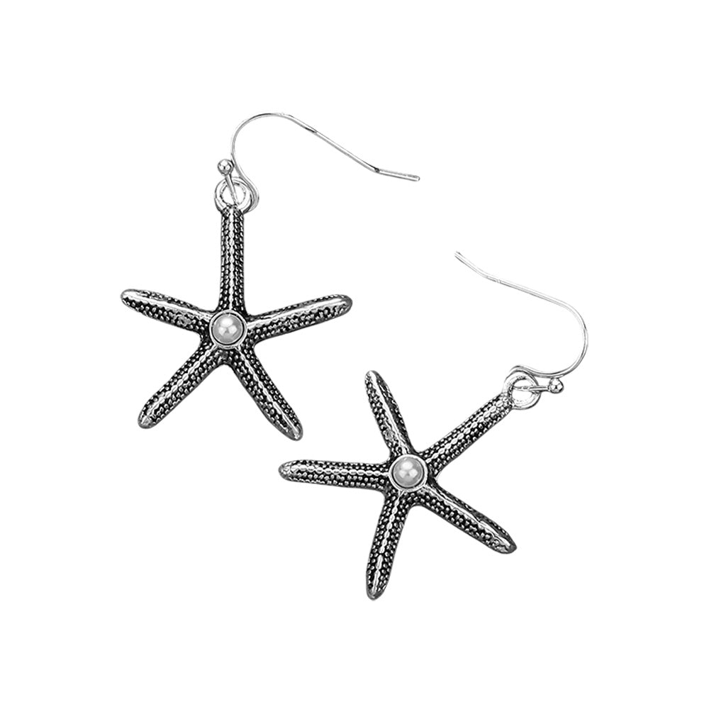 iLLASPARKZ Pearl Pointed Starfish Dangle Earrings