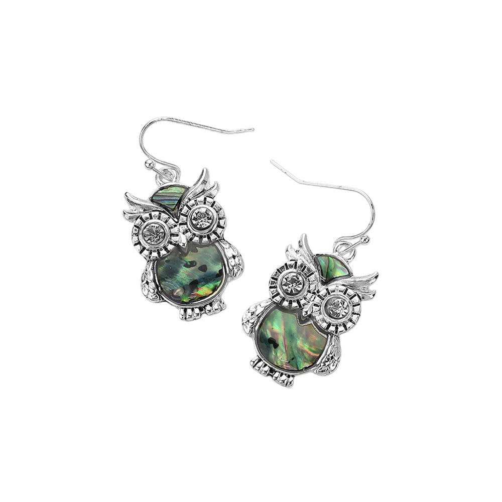 iLLASPARKZ Abalone Owl Dangle Earrings