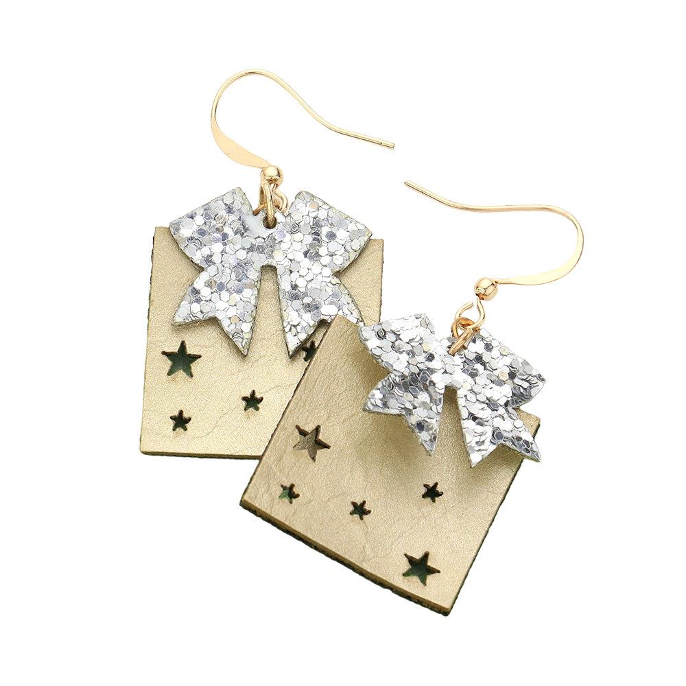 iLLASPARKZ Faux Leather Cut Out Star Christmas Gift Earrings