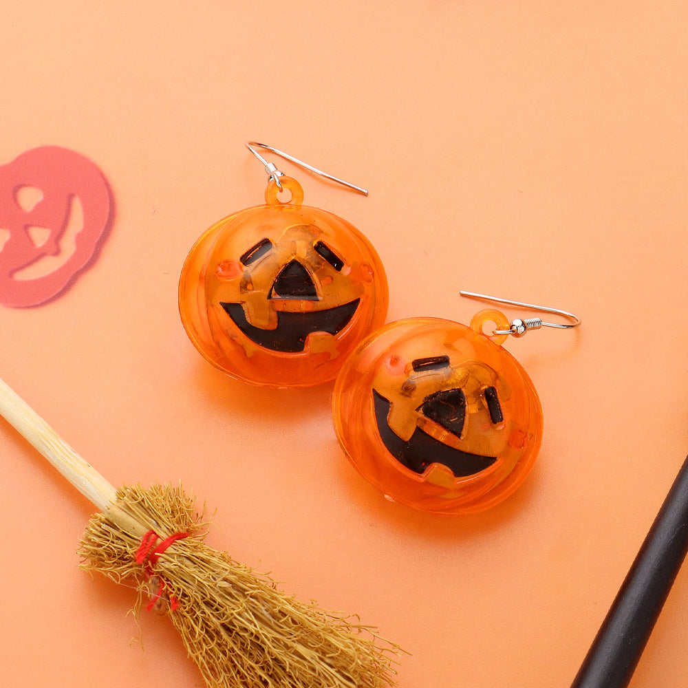 iLLASPARKZ Light Up Halloween Pumpkin Dangle Earrings