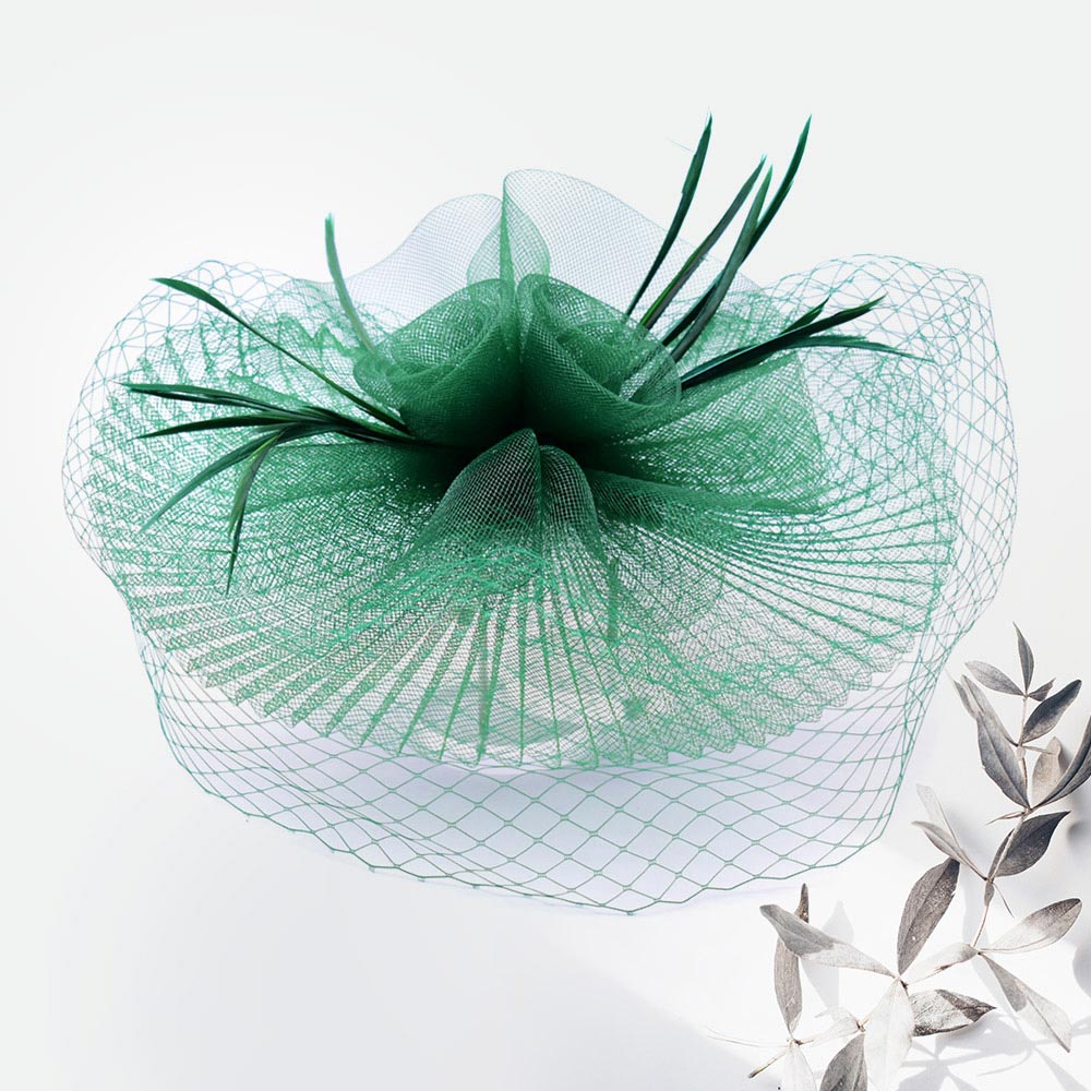 iLLASPARKZ Embellished Floral Feather Mesh Fascinator