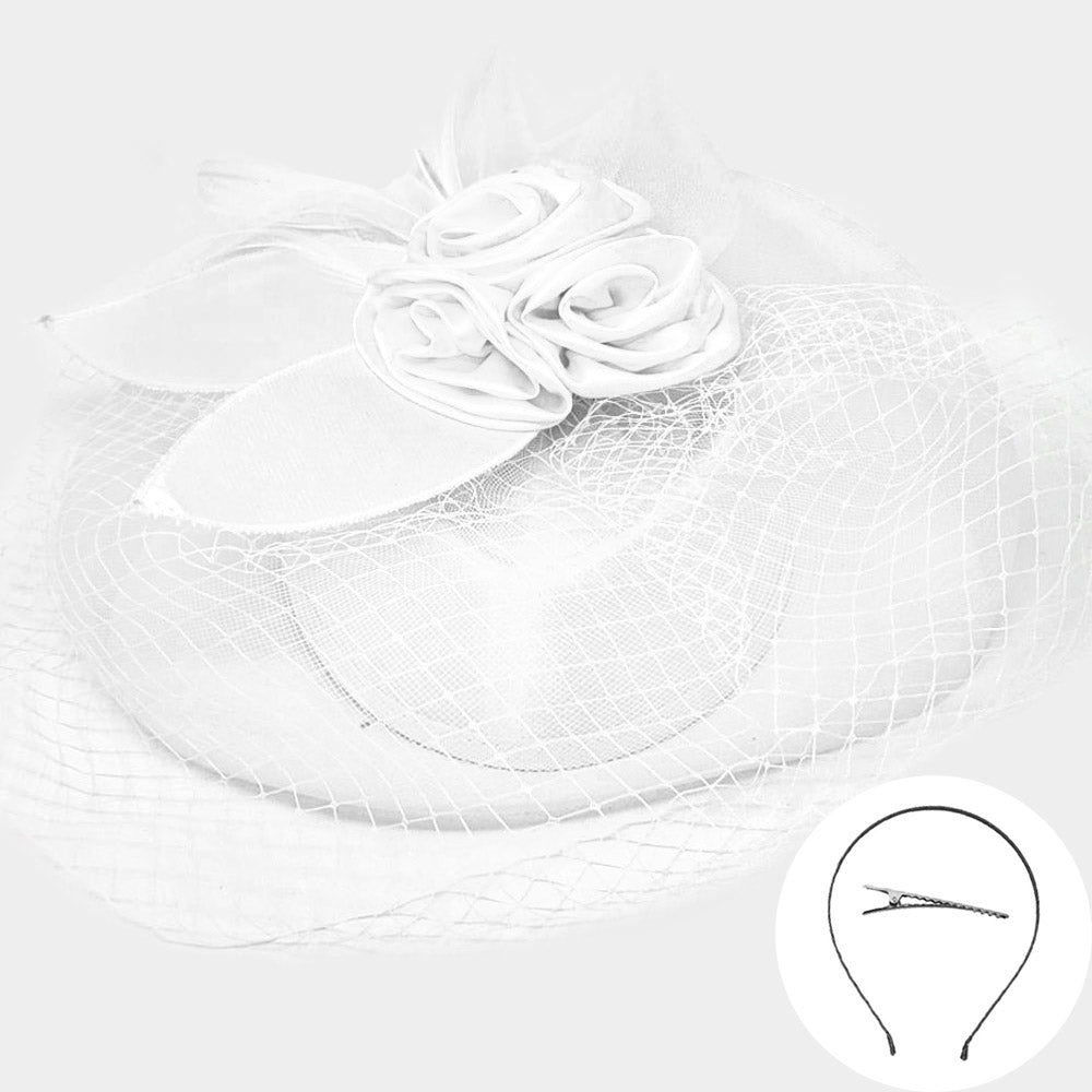 iLLASPARKZ Embellished Rosette Feather Mesh Fascinator