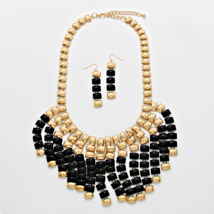 iLLASPARKZ Chunky Fringe Strand Bib Necklace