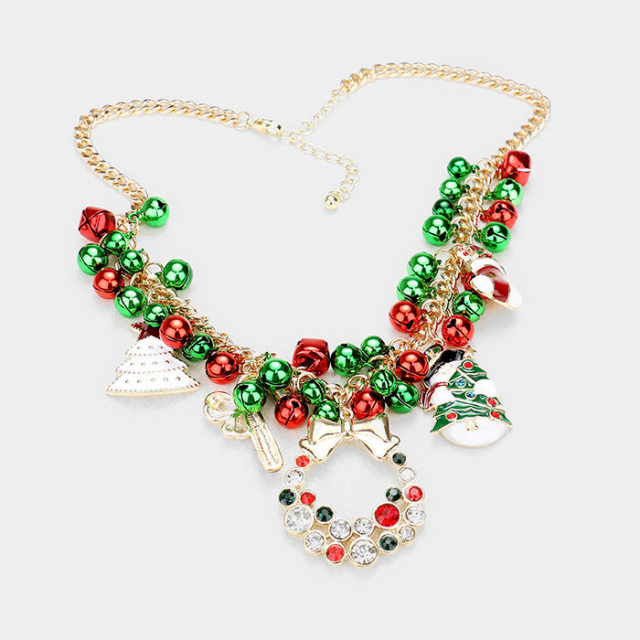 iLLASPARKZ Christmas Charm Bib Statement Necklace