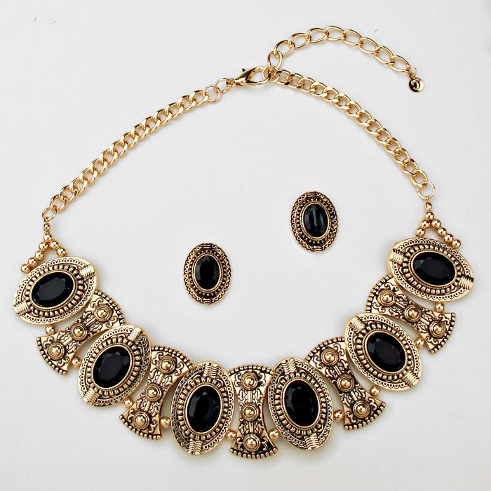 iLLASPARKZ Tribal Oval Gemstone Accented Necklace