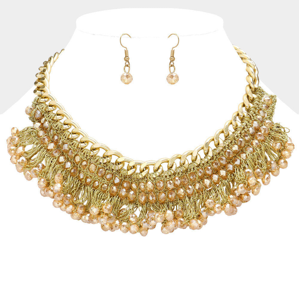 iLLASPARKZ Metallic Beads Woven Necklace