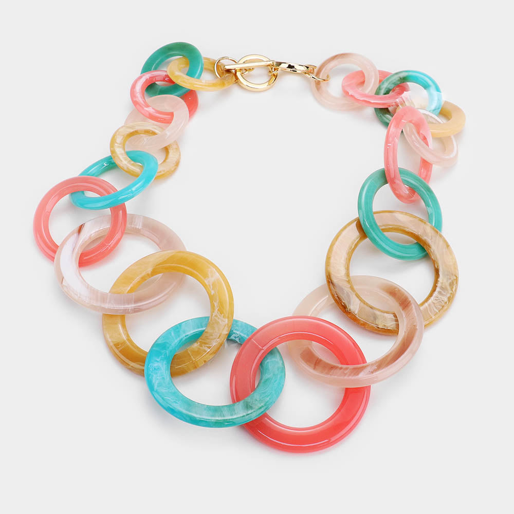 iLLASPARKZ Open Circle Celluloid Acetate Link Necklace