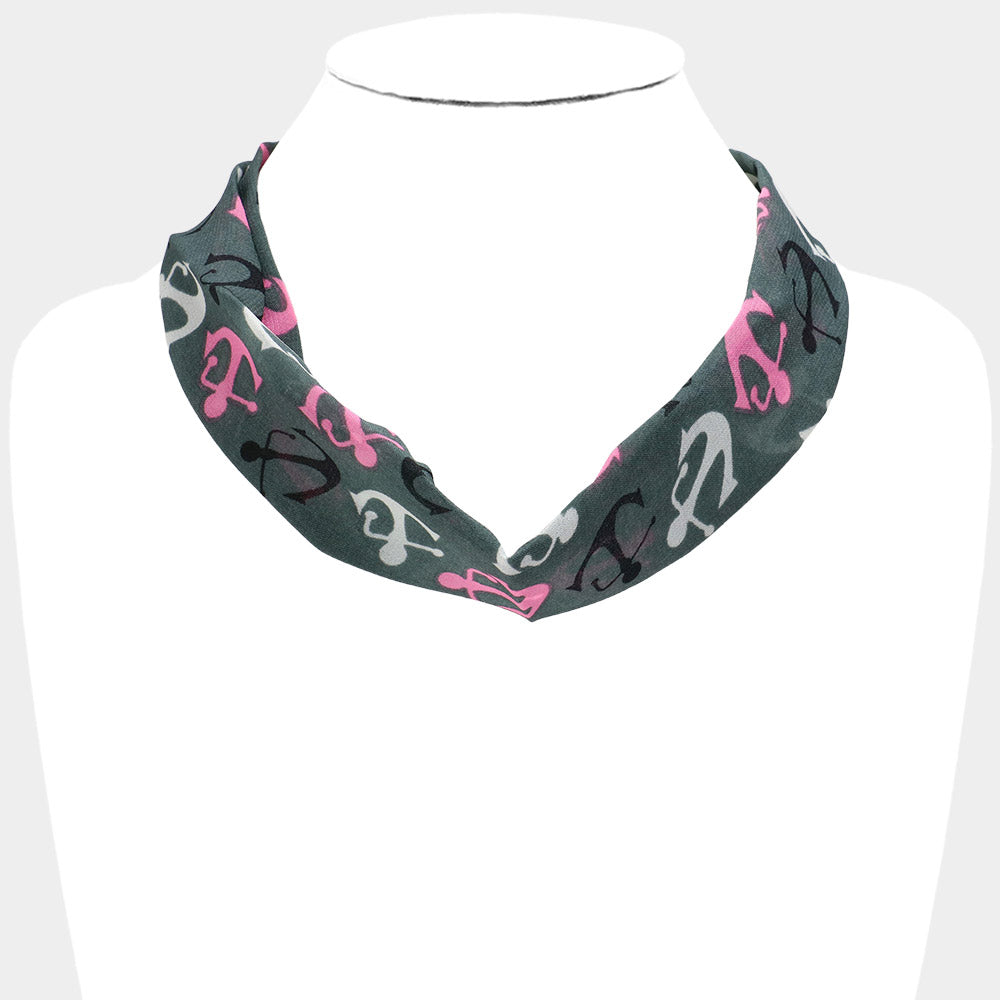 iLLASPARKZ Anchor Print Fabric Chiffon Necklace