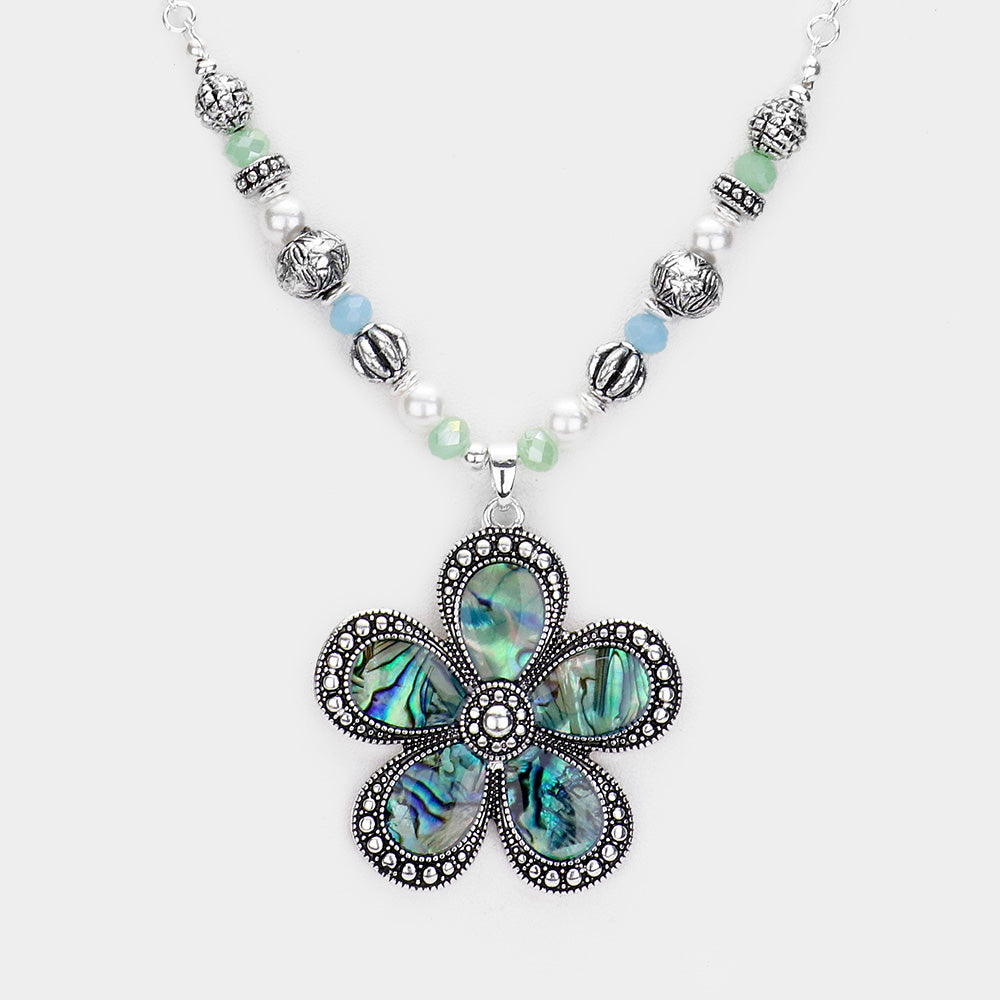 iLLASPARKZ Abalone Flower Beaded Necklace