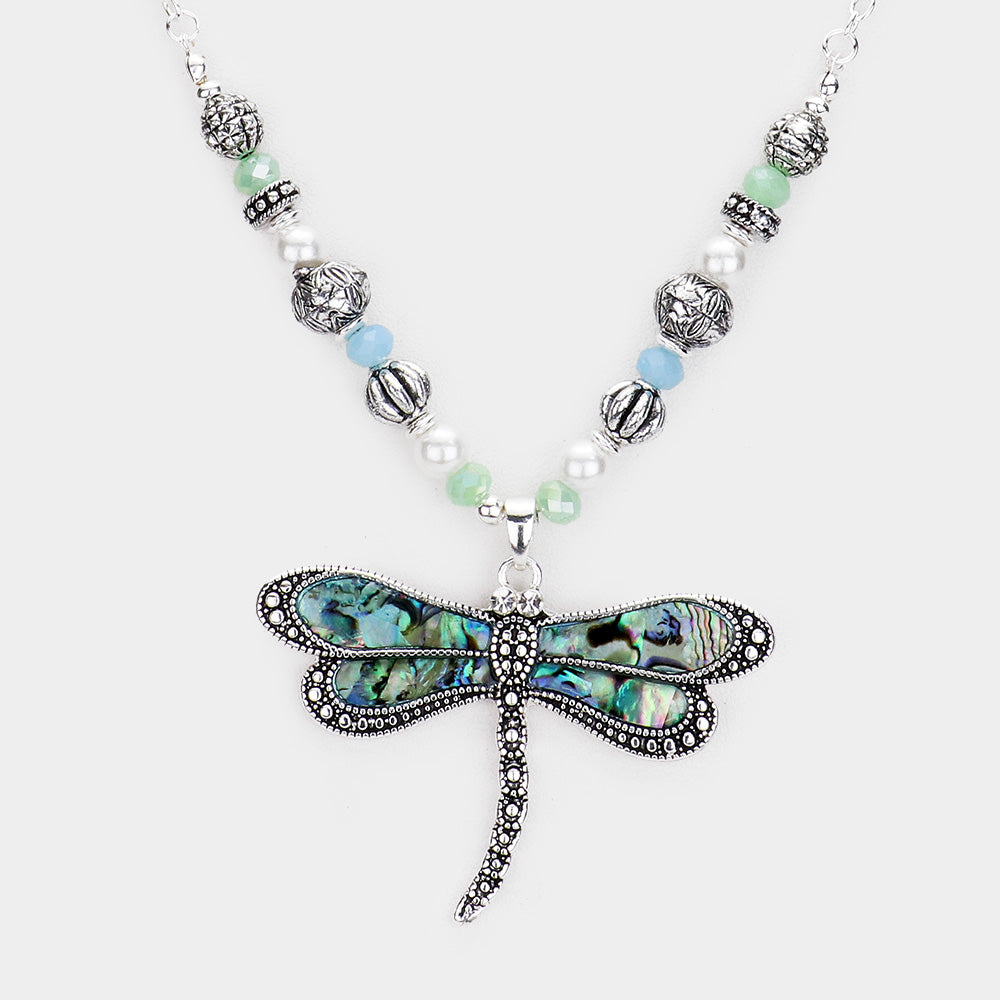 iLLASPARKZ Abalone Dragonfly Beaded Necklace