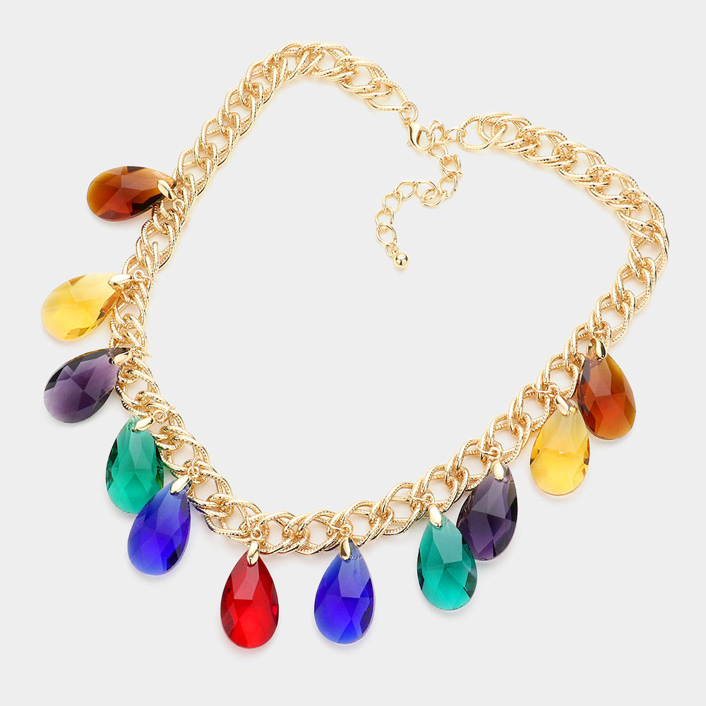 iLLASPARKZ Teardrop Link Statement Necklace